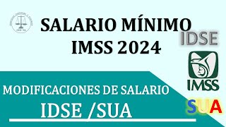 SALARIO MINIMO IMSS 2024 Modificación del Salario Diario Integrado en IDSE y SUA 2024 [upl. by Davita437]