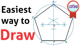 How to draw a Pentagon  Easiest way to draw a pentagon [upl. by Enifesoj]