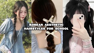 Korean aesthetic hairstyles for school🌷 aesthetic hairstyle [upl. by Weinman49]