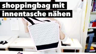 DIY  Praktische ShoppingbagEinkaufsbeutel nähen  Auch für Anfänger [upl. by Llertnor]