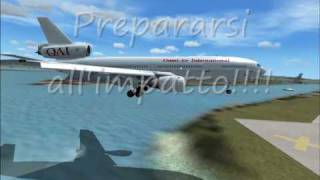 FSX MD11 Atterraggio di emergenzaemergency landing [upl. by Yann]