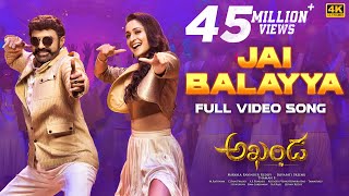 Jai Balayya Full Video Song 4K  Akhanda Songs  Nandamuri Balakrishna  Boyapati Sreenu Thaman S [upl. by Ettenaej621]