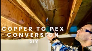 Copper to PEX conversion lets make this easy [upl. by Eyllom]