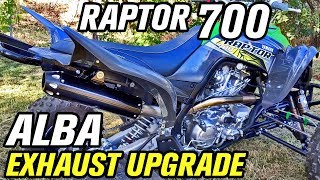 Yamaha Raptor 700 Exhaust Upgrade by Alba Racing  Full System Installation with ECU Tune [upl. by Ahcorb]