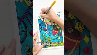 July ColorbyDay Calendar by A Brighter Year shorts coloringbooks coloringbooksforadults [upl. by Nodnerb]