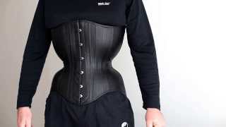 Corset and More leather pipestem corset with spoon busk [upl. by Crystie]