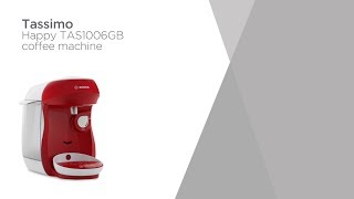 Tassimo by Bosch Happy TAS1006GB Coffee Machine  Red amp White  Product Overview  Currys PC World [upl. by Iddet]