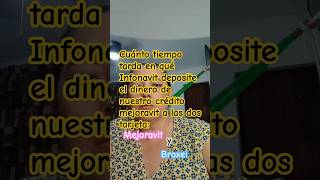 ¿Cuánto tiempo tarda en que Infonavit deposite el dinero del crédito mejoravit [upl. by Ruckman]