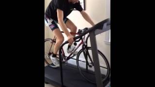 Attempting to ride bike on treadmill [upl. by Felske]