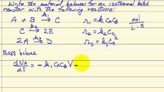 Batch Reactor with Multiple Reactions [upl. by Caldera]