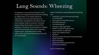 Lung Sounds Wheezing [upl. by Ilanos]