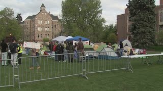 Protesters University of Denver leaders meet over demands [upl. by Aicirtak]