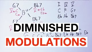 Changing KEY With Diminished Chords Made Easy Music Theory [upl. by Aymahs]