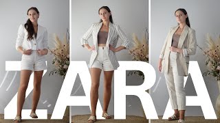 ZARA BLAZERS summer MUST HAVE  Essential Basics Try on zara style fashion [upl. by Goody]