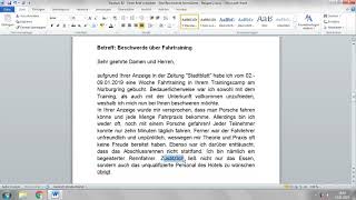 Deutsch B2  Einen Brief schreiben  Eine Beschwerde formulieren  Beispiel 2 [upl. by Jordon]