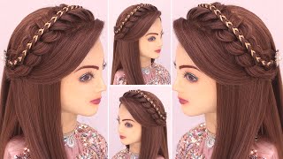 Stylish braids hairstyles l easy simple open hairstyle for wedding l bridal hairstyles kashees [upl. by Ilajna]