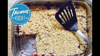 ApfelBlaubeer Crumble  AppleBlueberryCrumble [upl. by Lemor]