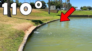 Fishing A GOLF COURSE Spillway In 110° WEATHER [upl. by Etteniotnna]