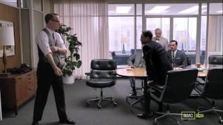 Mad Men Season 5 Episode 5 Lane Pryce Fights Peter Campbell [upl. by Willmert]