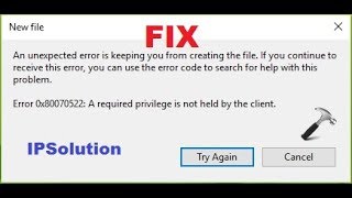 FIX Error 0x80070522 A required privilege is not held by the client [upl. by Meredith]