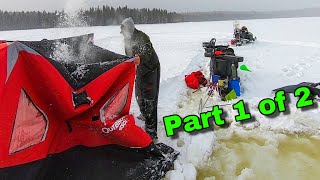 Solo Winter Camping turns Dangerous while Wilderness Ice Fishing for Native Maine Brook Trout 1 of 2 [upl. by Agamemnon]