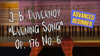 J B Duvernoy Evening Song Op 176 No 6 FMajor Version Slow Motion Piano Tutorial [upl. by Danyette323]