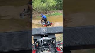 ATV Polaris goes down Honda to the rescue fypシ゚viral BikeLife SwampLand countryliving [upl. by Cassandry]