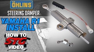 How To Install an Ohlins Steering Damper on a 1517 Yamaha R1 from SportbikeTrackGearcom [upl. by Ffoeg746]