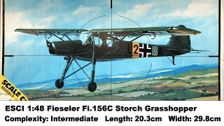 ESCI 148 Fieseler Fi156C Storch Grasshopper Kit Review [upl. by Rozelle]