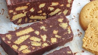 No Bake Chocolate Biscuit Cake Recipe  Only 4Ingredients  Happy Foods Tube [upl. by Horton]