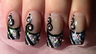 Silvester Nageldesign zum selber machen  New Years Eve Nail Art Design Tutorial [upl. by Novahs]