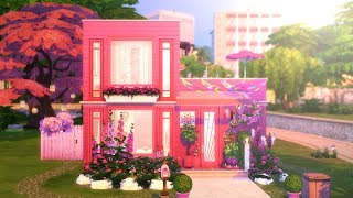 SOLID PINK TINY HOUSE  The Sims 4 Speed Build [upl. by Yrod]