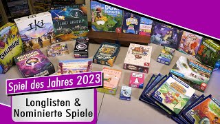 Spiel des Jahres 2023  Longlisten und Nominierte Spiel des Jahres Kennerspiel amp Kinderspiel [upl. by Lemej723]