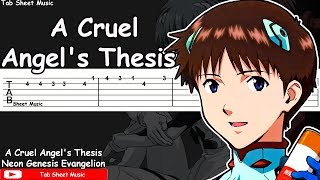 Neon Genesis Evangelion OP  A Cruel Angels Thesis Guitar Tutorial [upl. by Leschen]