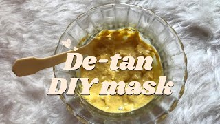 Detan DIY Mask  3 ingredients only 🌼 [upl. by Fahland]