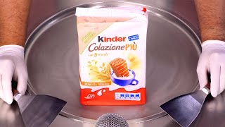 How to make KINDER COLAZIONE PIÙ Ice Cream Rolls  ASMR no talking [upl. by Nessnaj]