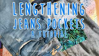 How To Lengthen Front Jeans Pockets Quick Tutorial [upl. by Assirolc]