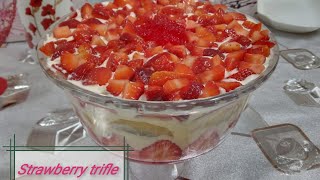 Best strawberry trifle recipe delicious dessert recipe presented by zaiqedaar cooking with saiqa [upl. by Cotter]