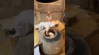 Master class of baking Armenian Lavash bread in traditional oven [upl. by Arundell]