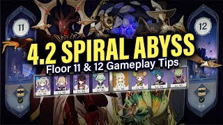 How to BEAT 42 SPIRAL ABYSS Floor 11 amp 12 Guide amp Tips w 4Star Teams  Genshin Impact 42 [upl. by Ahsi]