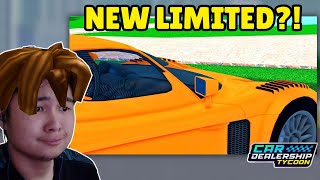 🔥NEW LIMITED CAR COMING to Car Dealership Tycoon cardealershiptycoon [upl. by Kitrak]