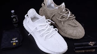 How To Clean Yeezy 350 V2 Cream White vs Mud  Crep Protect Cure  EXTREME TEST [upl. by Anohsal]