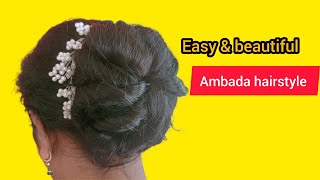 ambada hairstyleeasy and beautiful hairstyle for medium long hair [upl. by Emmery]