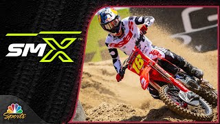 Nashville takes toll on Supercross riders Jett Lawrence comes up clutch  Motorsports on NBC [upl. by Elleynad602]