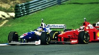 1997 European GP Jerez  SchumacherVilleneuve crash [upl. by Eelir]