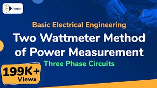 Two Wattmeter Method of Power Measurement  Three Phase Circuits  Basic Electrical Engineering [upl. by Fesuoy]