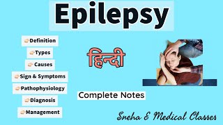 Epilepsy in Hindi  causes  Symptoms  pathophysiology  Diagnosis  Management [upl. by Keiryt]