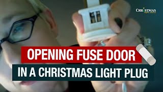 Opening Fuse Door in a Christmas Light Plug [upl. by Frankel]