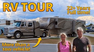 RV TOUR  Custom RV Hauler  43 Mobile Suite DRV  Full Time RV Living with PURPOSE [upl. by Sosthina]