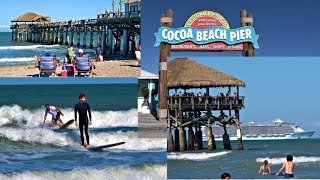 Cocoa Beach Pier in Cocoa Beach Florida  Beach Day  Westgate Resort [upl. by Ialocin562]